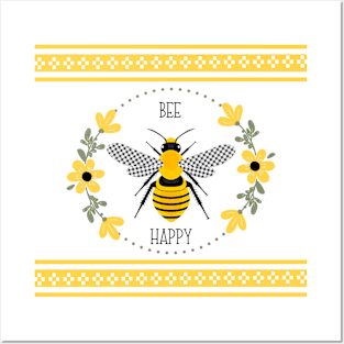 Bee Happy Quilt F Posters and Art